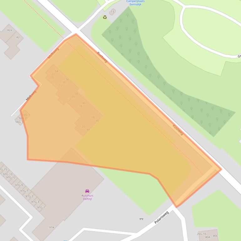 Kaart van postcodegebied 9933HB.