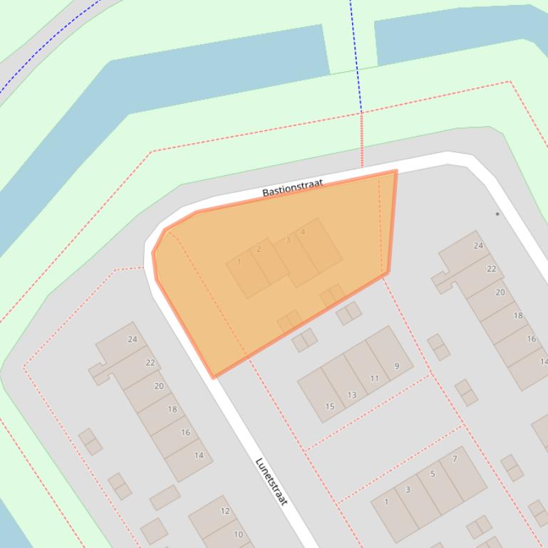 Kaart van postcodegebied 9933HT.