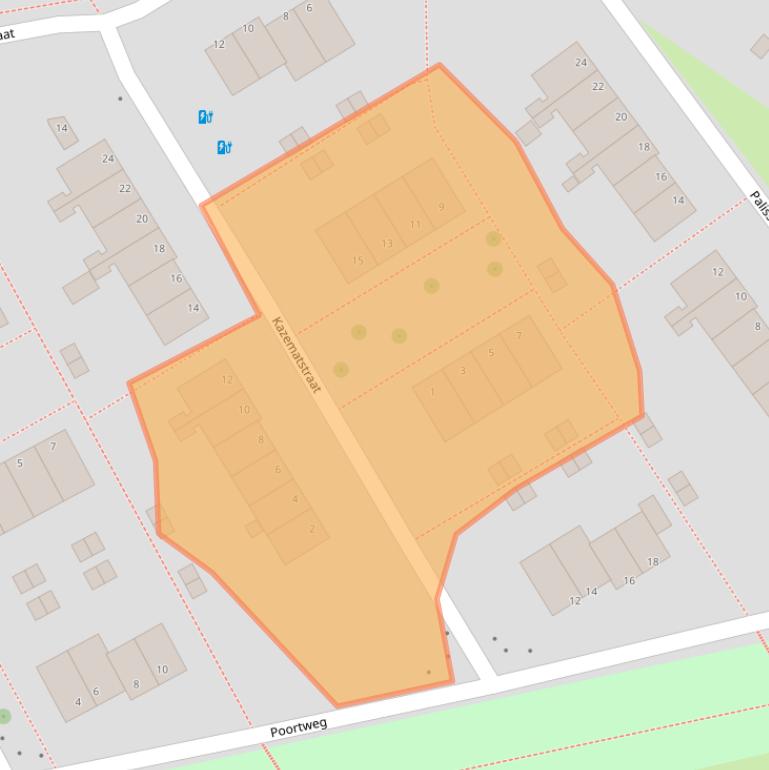 Kaart van postcodegebied 9933JM.