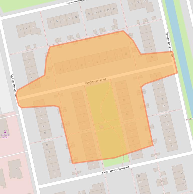 Kaart van postcodegebied 9933KE.