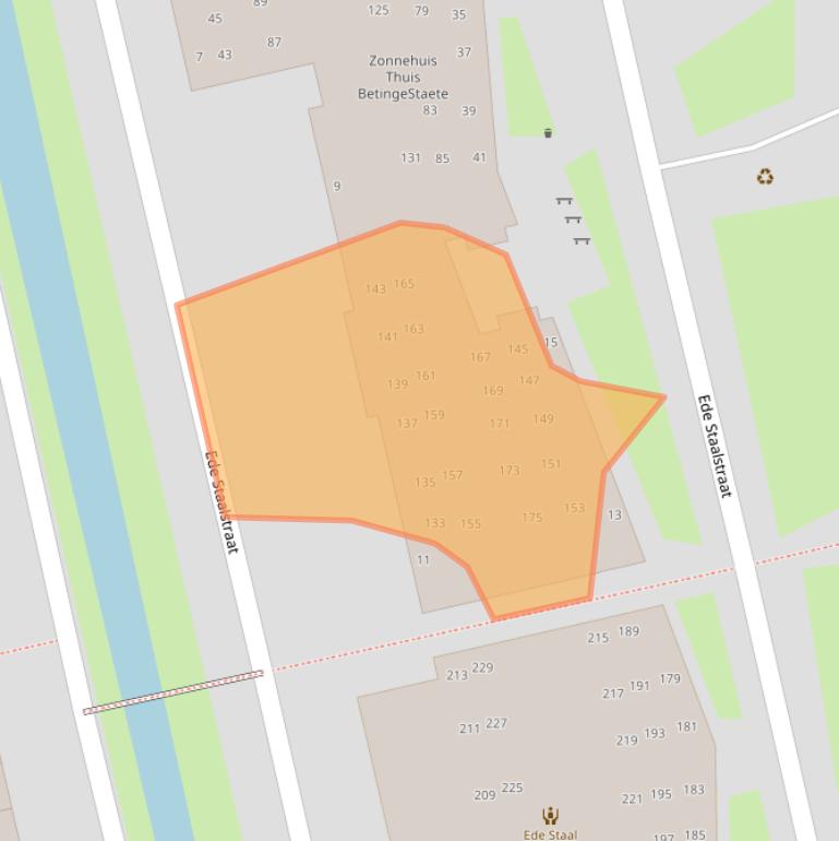 Kaart van postcodegebied 9933KK.