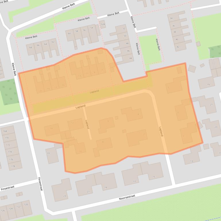 Kaart van postcodegebied 9933PB.
