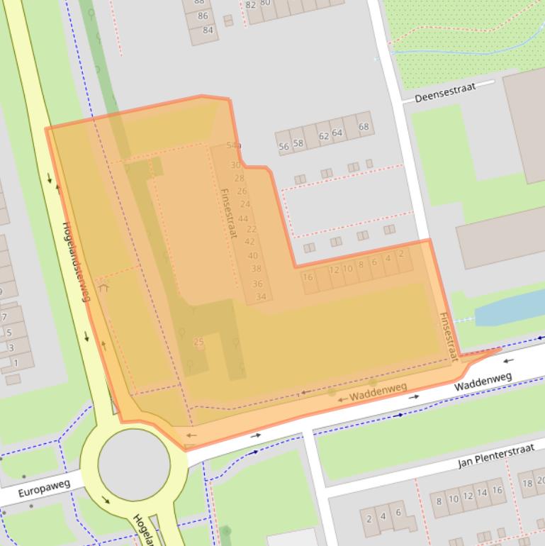 Kaart van postcodegebied 9933PD.