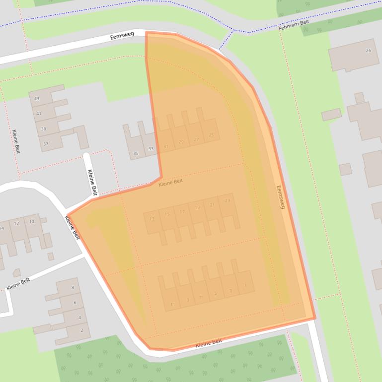 Kaart van postcodegebied 9933RA.