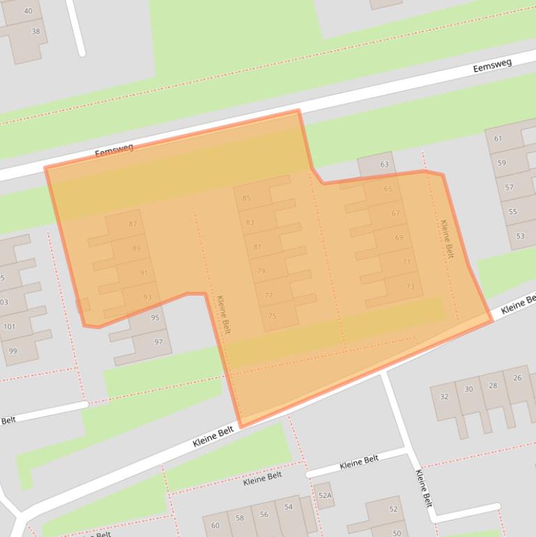 Kaart van postcodegebied 9933RC.