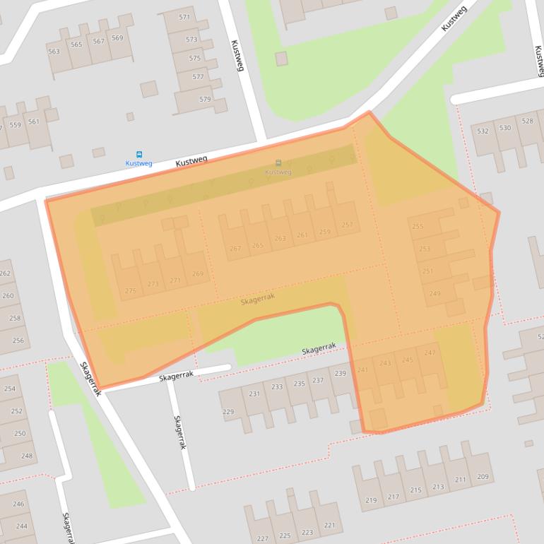Kaart van postcodegebied 9933SM.