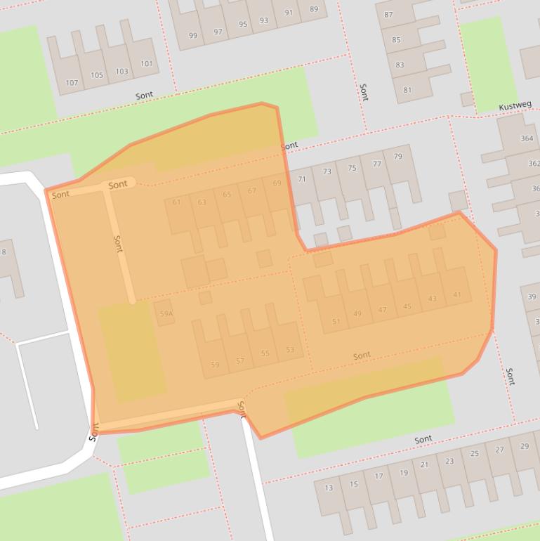 Kaart van postcodegebied 9933TB.