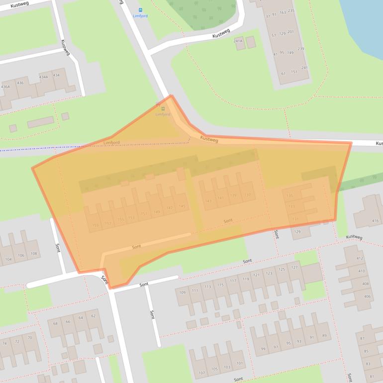 Kaart van postcodegebied 9933TE.