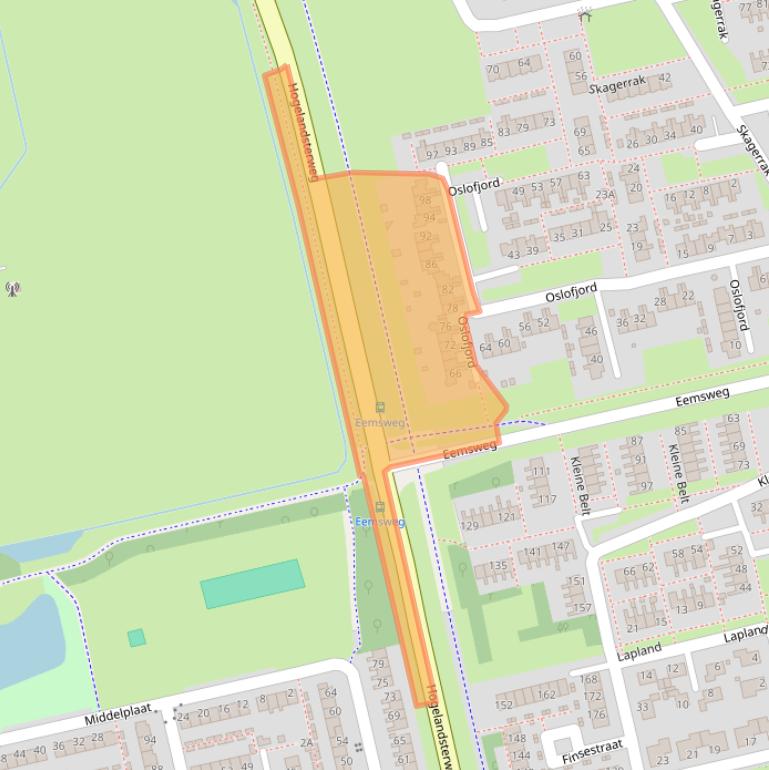 Kaart van postcodegebied 9933VG.