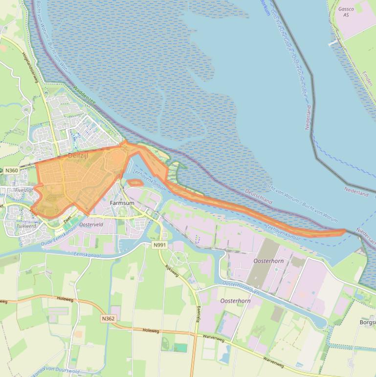 Kaart van postcodegebied 9934.