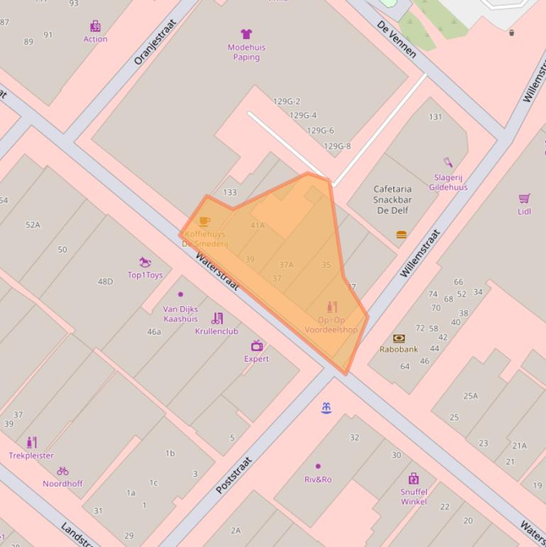 Kaart van postcodegebied 9934AS.