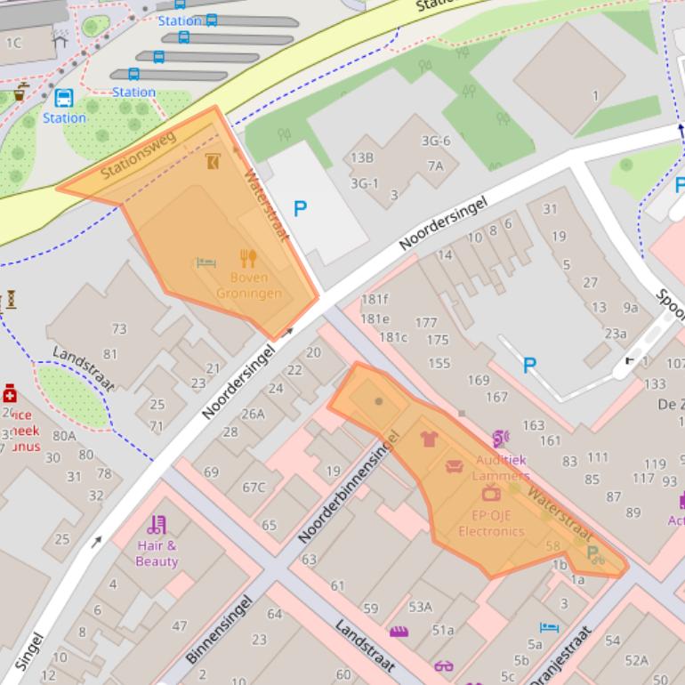 Kaart van postcodegebied 9934AX.