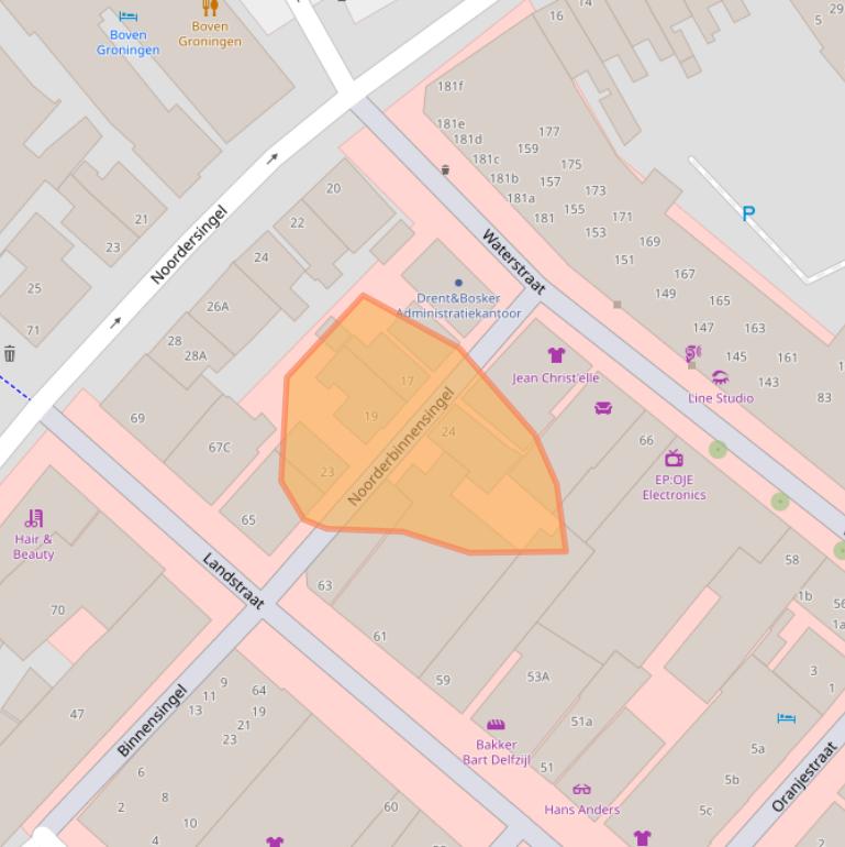 Kaart van postcodegebied 9934BA.