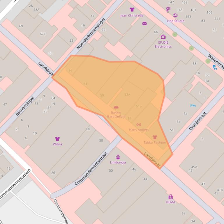 Kaart van postcodegebied 9934BJ.