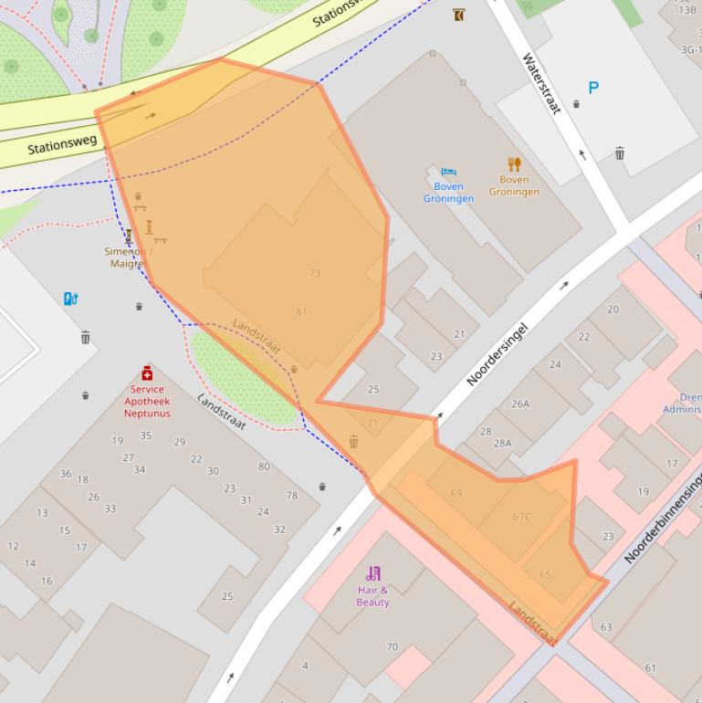 Kaart van postcodegebied 9934BK.