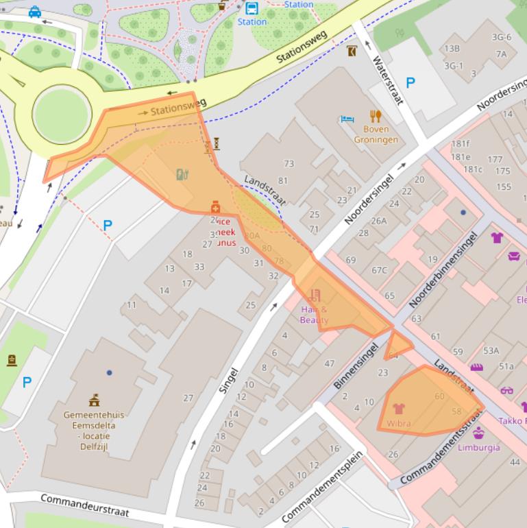 Kaart van postcodegebied 9934BP.