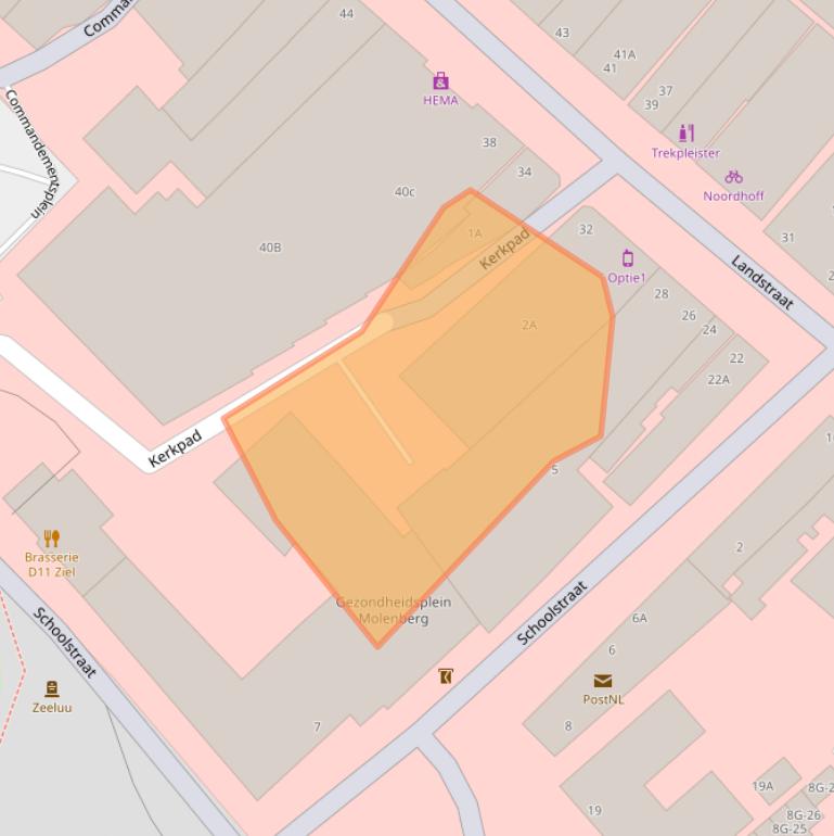 Kaart van postcodegebied 9934CC.