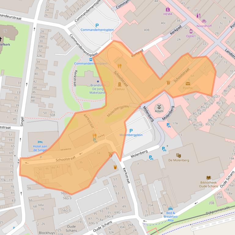 Kaart van postcodegebied 9934CD.