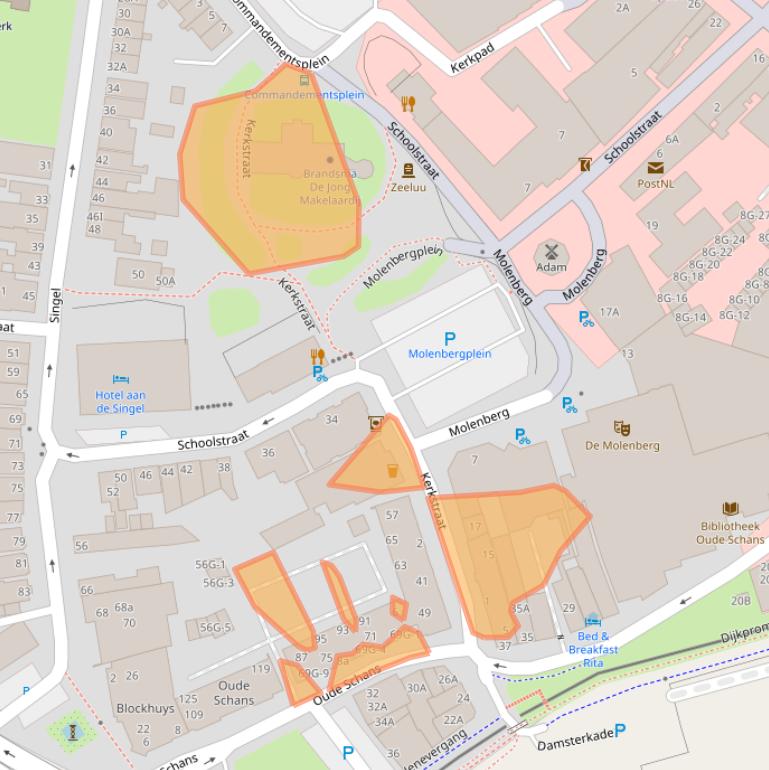 Kaart van postcodegebied 9934CE.