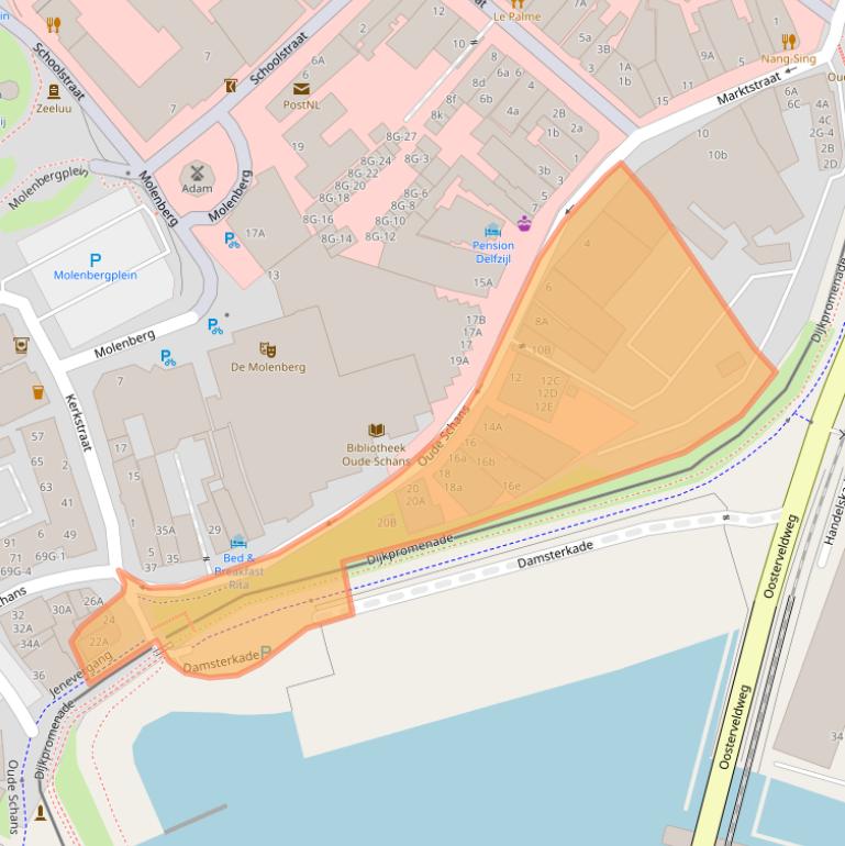 Kaart van postcodegebied 9934CR.