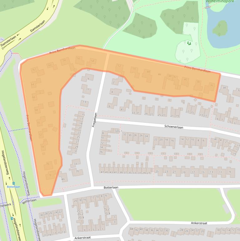 Kaart van postcodegebied 9934EL.