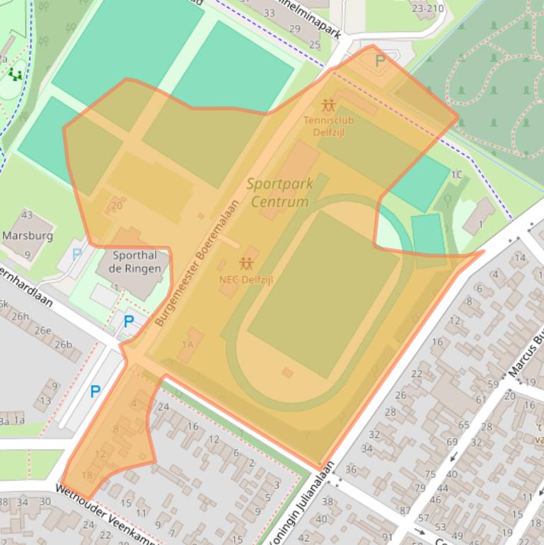 Kaart van postcodegebied 9934EM.