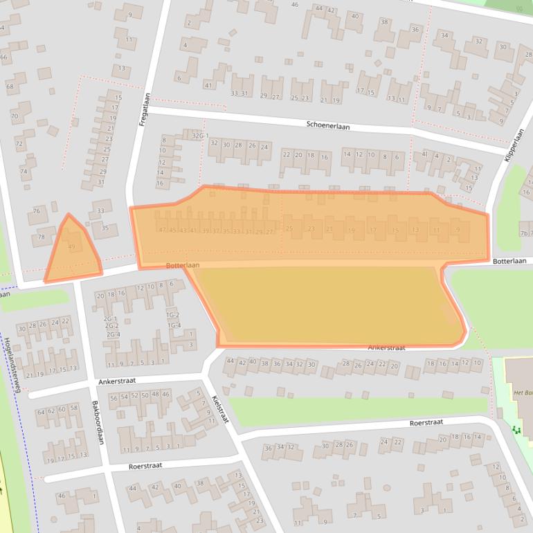 Kaart van postcodegebied 9934EX.