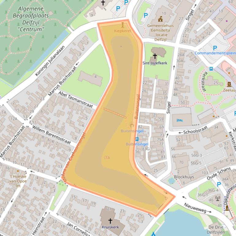 Kaart van postcodegebied 9934GA.