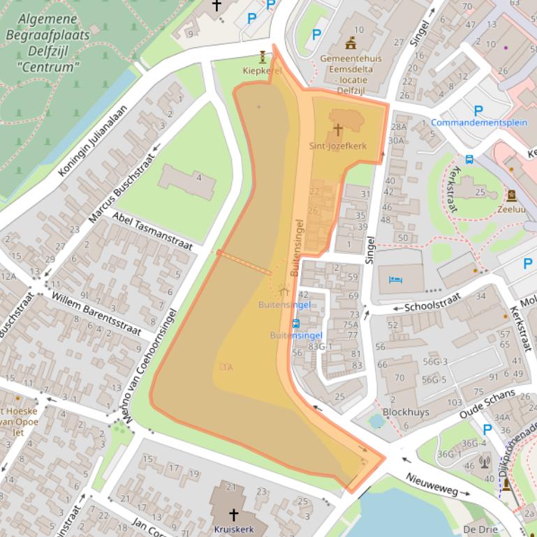 Kaart van postcodegebied 9934GB.