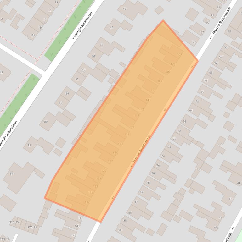 Kaart van postcodegebied 9934GJ.