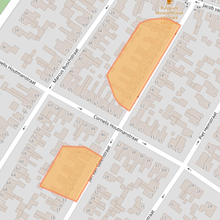 Kaart van postcodegebied 9934HA.