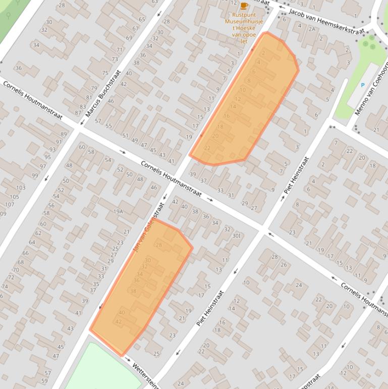 Kaart van postcodegebied 9934HC.