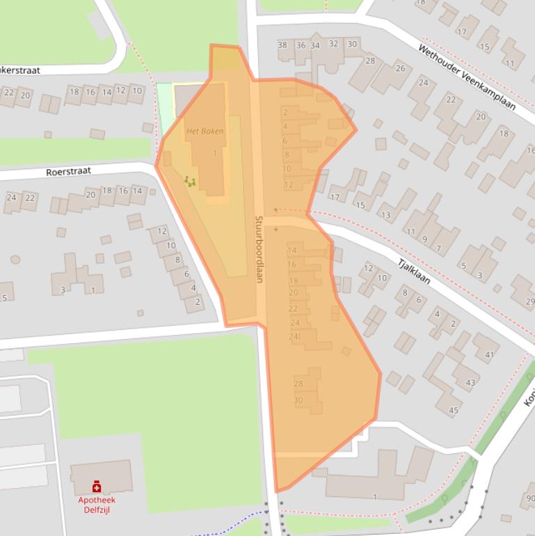 Kaart van postcodegebied 9934JN.