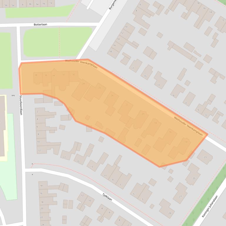 Kaart van postcodegebied 9934JS.