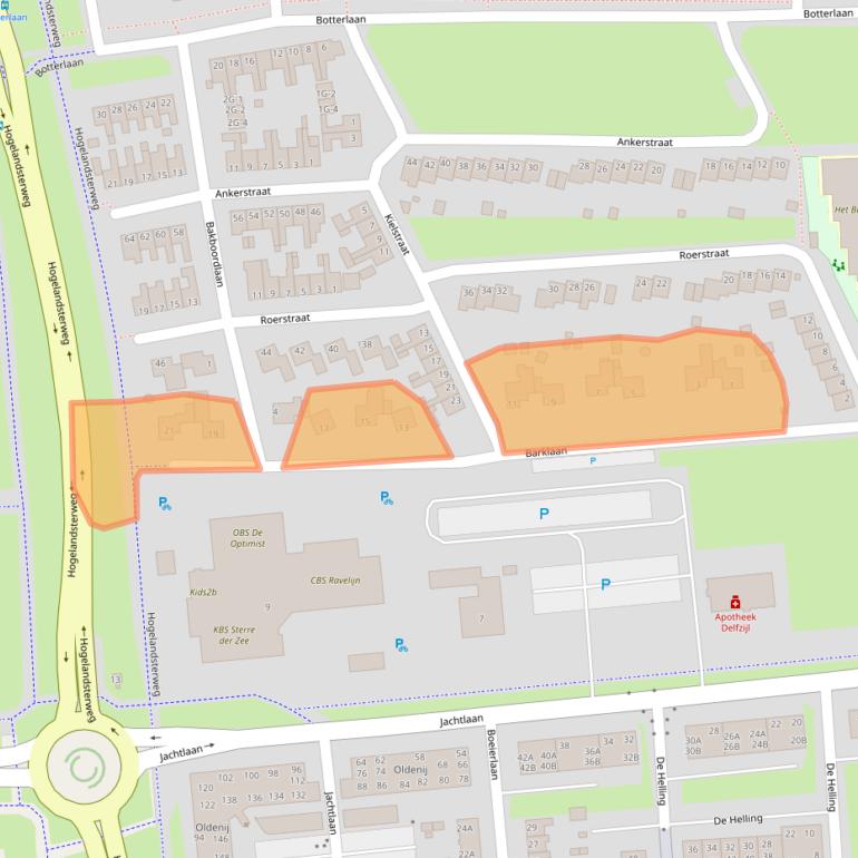 Kaart van postcodegebied 9934JT.