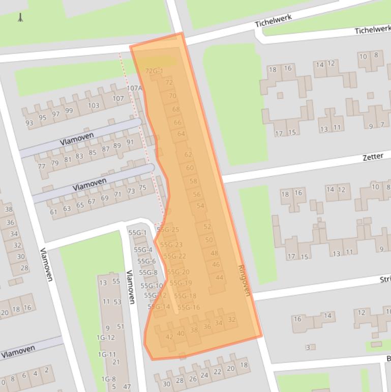 Kaart van postcodegebied 9934LE.