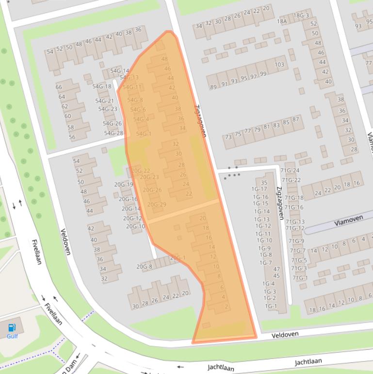 Kaart van postcodegebied 9934NC.