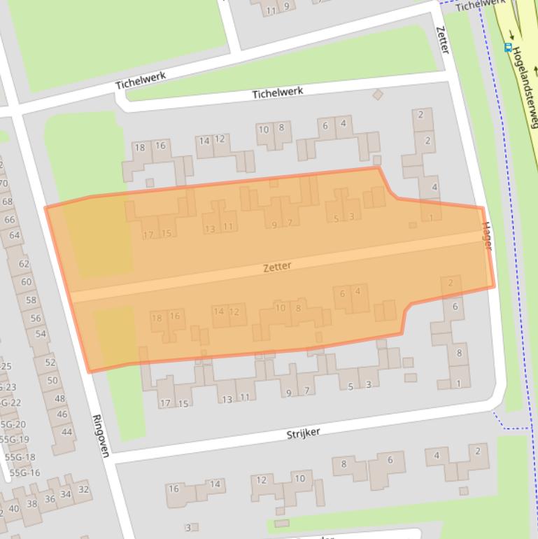 Kaart van postcodegebied 9934NM.