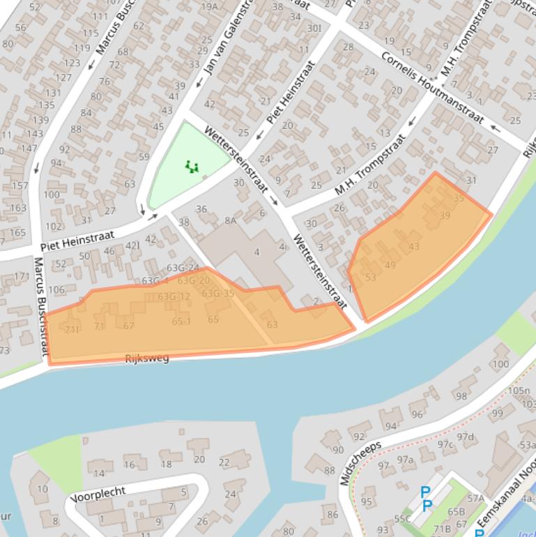 Kaart van postcodegebied 9934PC.