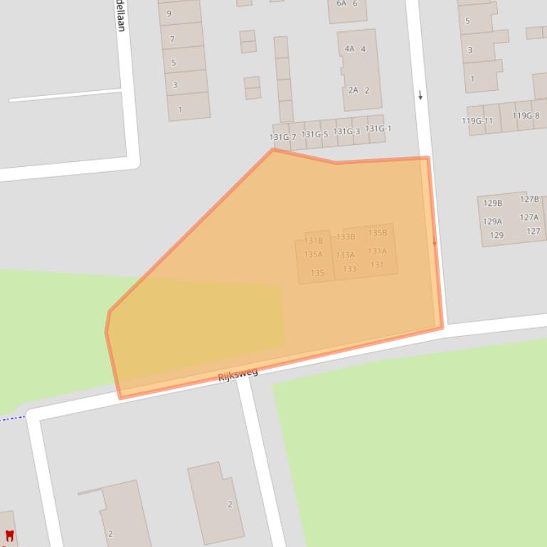 Kaart van postcodegebied 9934PJ.