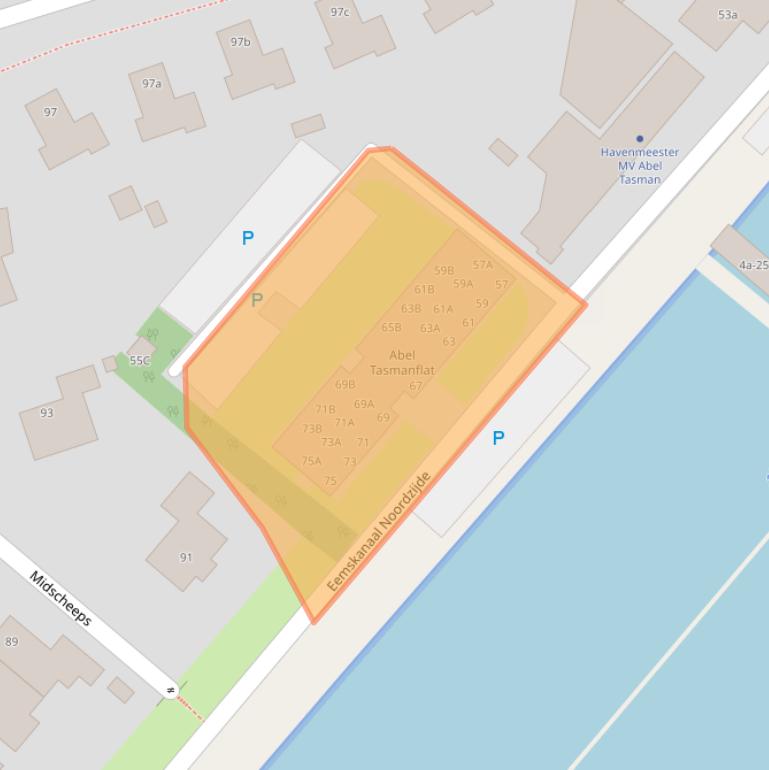 Kaart van postcodegebied 9934RN.