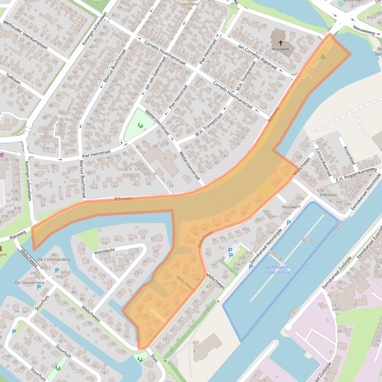 Kaart van postcodegebied 9934RT.