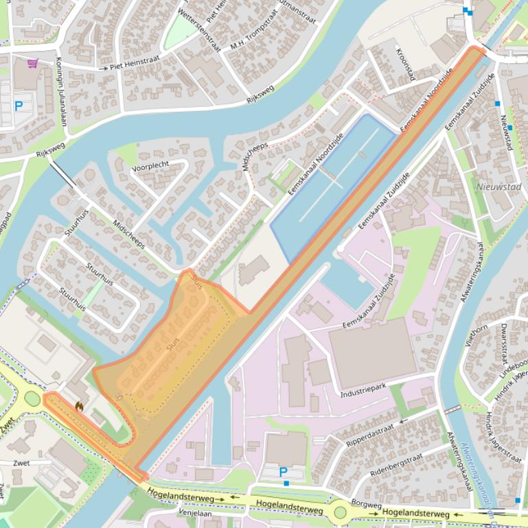 Kaart van postcodegebied 9934RW.