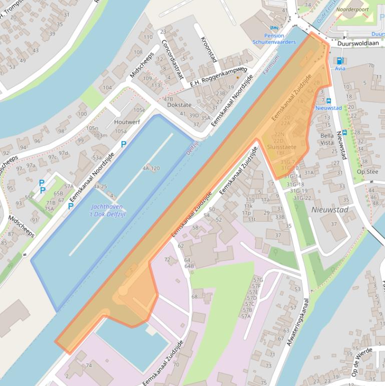 Kaart van postcodegebied 9936AM.