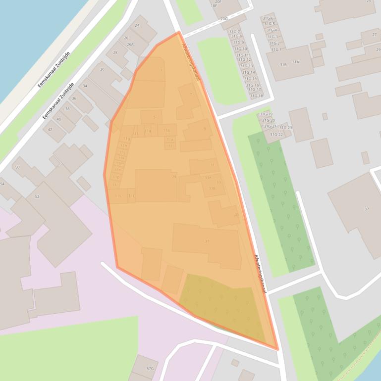 Kaart van postcodegebied 9936AS.