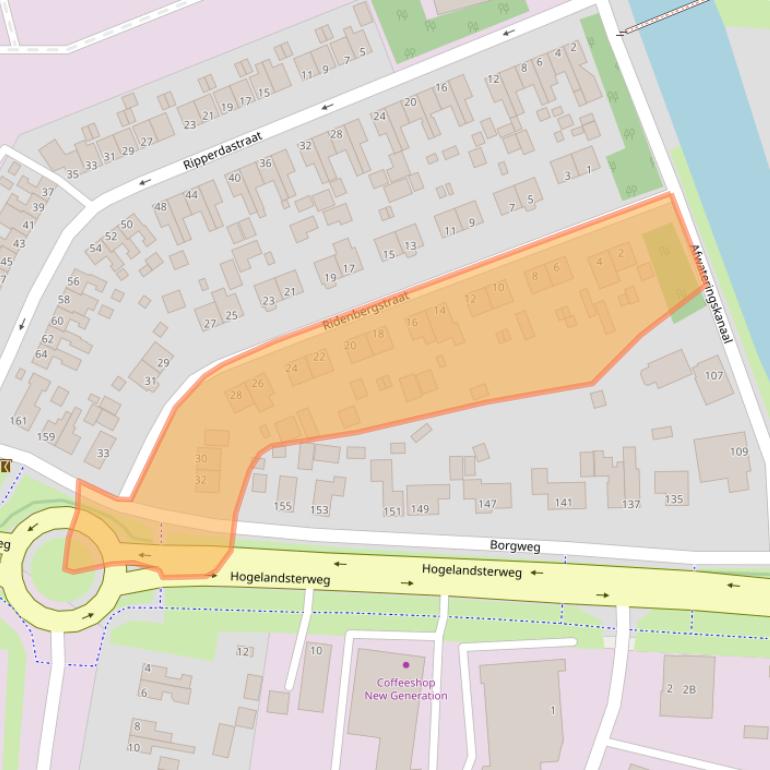 Kaart van postcodegebied 9936BG.