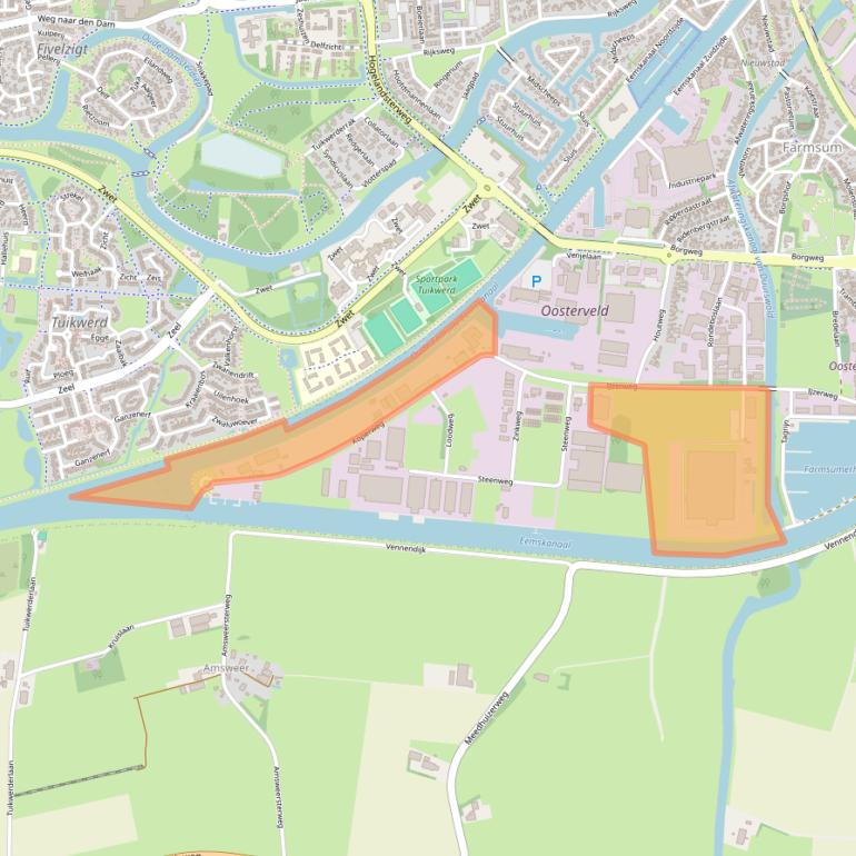 Kaart van postcodegebied 9936BM.