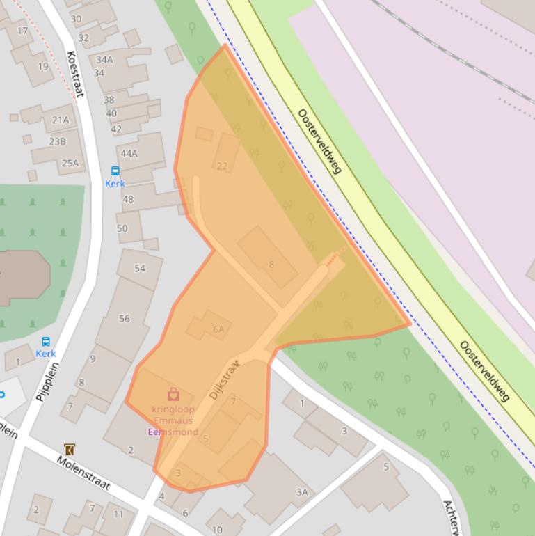 Kaart van postcodegebied 9936CW.