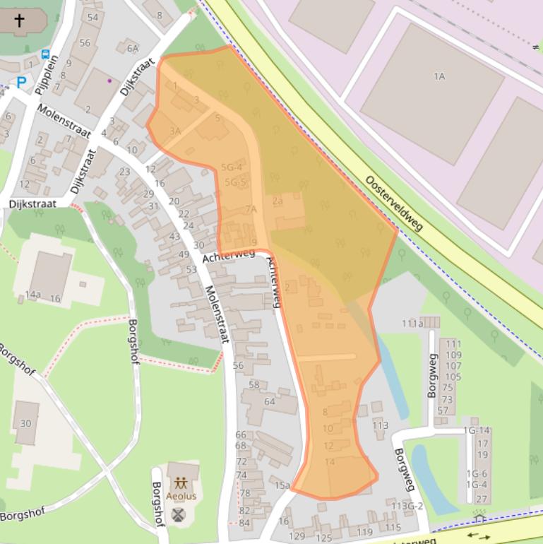 Kaart van postcodegebied 9936EG.