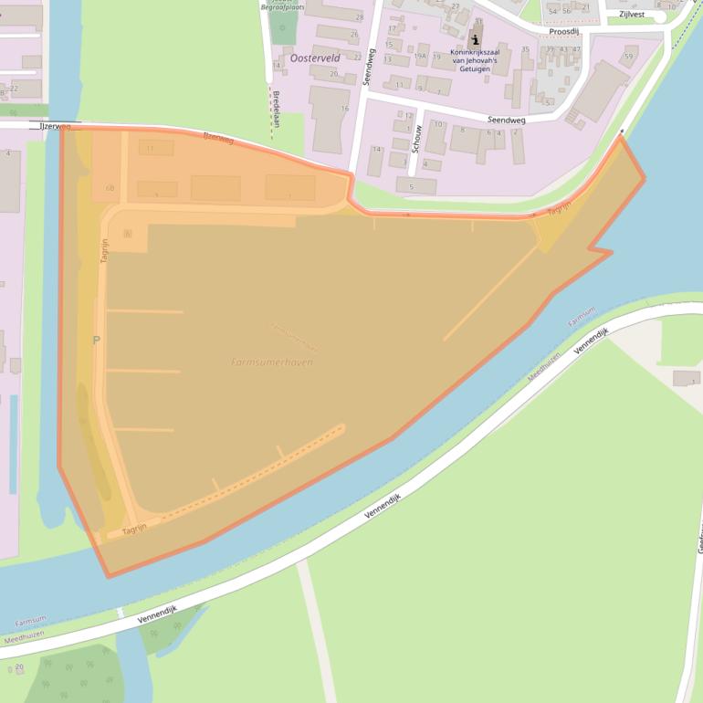 Kaart van postcodegebied 9936EZ.